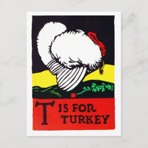 Vintager Erntedank T für die Türkei Retro Postkarte