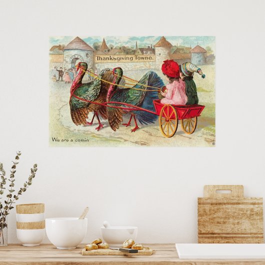 Vintager Erntedank Towne Poster (Küche)