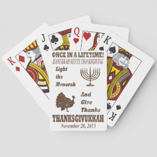 Vintager Erntedank trifft Hanukkah Poker Cards Spielkarten