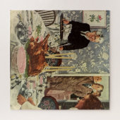 Vintager Erntedank Türkei Abendessen mit der Famil Puzzle (Horizontal)
