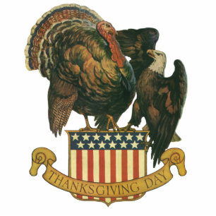 Vintager Erntedank Türkei, Adler, amerikanische Fl Fotoskulptur Magnet