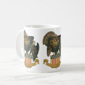 Vintager Erntedank Türkei, Adler, amerikanische Fl Kaffeetasse (Vorderseite Links)