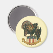 Vintager Erntedank Türkei, Adler, amerikanische Fl Magnet (Vorderseite/Rückseite)