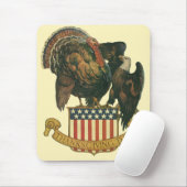 Vintager Erntedank Türkei, Adler, amerikanische Fl Mousepad (Mit Mouse)