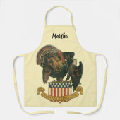 Vintager Erntedank Türkei, Adler, amerikanische Fl Schürze (Vorderseite)