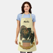 Vintager Erntedank Türkei, Adler, amerikanische Fl Schürze (Getragen)