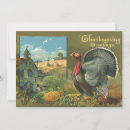 Vintager Erntedank, Türkei auf dem Bauernhof Einladung