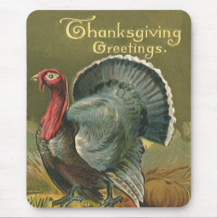 Vintager Erntedank, Türkei auf dem Bauernhof Mousepad