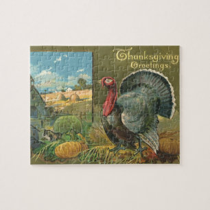 Vintager Erntedank, Türkei auf dem Bauernhof Puzzle