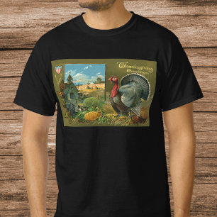 Vintager Erntedank, Türkei auf dem Bauernhof T-Shirt