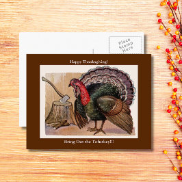 Vintager Erntedank Türkei Ausweg aus der Tofurkey Feiertagspostkarte