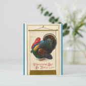 Vintager Erntedank Türkei Banner Postkarte (Stehend Vorderseite)