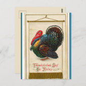 Vintager Erntedank Türkei Banner Postkarte (Vorne/Hinten)