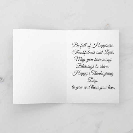 Vintager Erntedank Türkei Feiertagskarte (Innenseite)