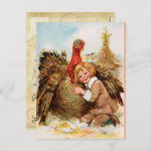 Vintager Erntedank Türkei Feiertagspostkarte (Vorne/Hinten)