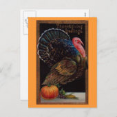 Vintager Erntedank Türkei Feiertagspostkarte (Vorne/Hinten)