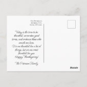 Vintager Erntedank Türkei Harvest Postkarte (Rückseite)