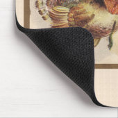 Vintager Erntedank Türkei mit Pilgermädchen Mousepad (Ecke)