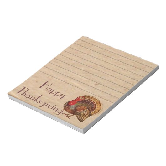 Vintager Erntedank Türkei Notepad Notizblock (Rotiert)