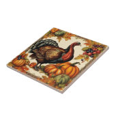 Vintager Erntedank Türkei, Obst und Kürbis Fliese (Seite)