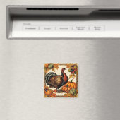 Vintager Erntedank Türkei, Obst und Kürbis Magnet (In Situ (Geschirrspüler))