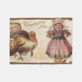 Vintager Erntedank, Türkei, Pilgermädchen Fleecedecke (Vorderseite (Horizontal))