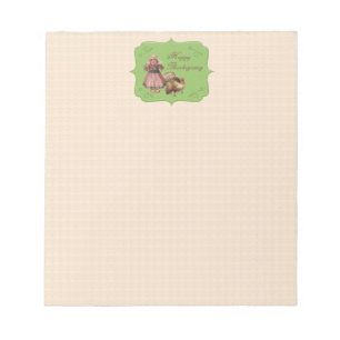 Vintager Erntedank, Türkei, Pilgermädchen Notizblock