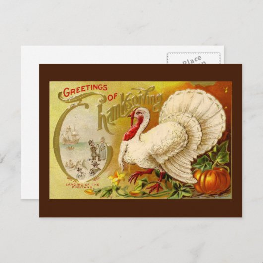 Vintager Erntedank Türkei Postkarte (Vorne/Hinten)