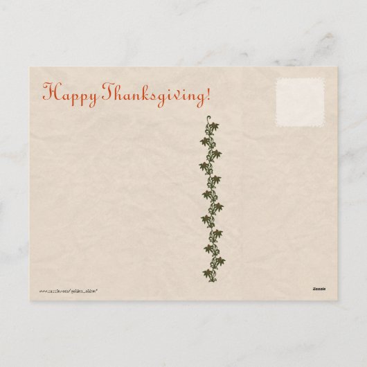 Vintager Erntedank Türkei Postkarten (Rückseite)