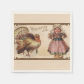 Vintager Erntedank Türkei Serviette (Vorderseite)