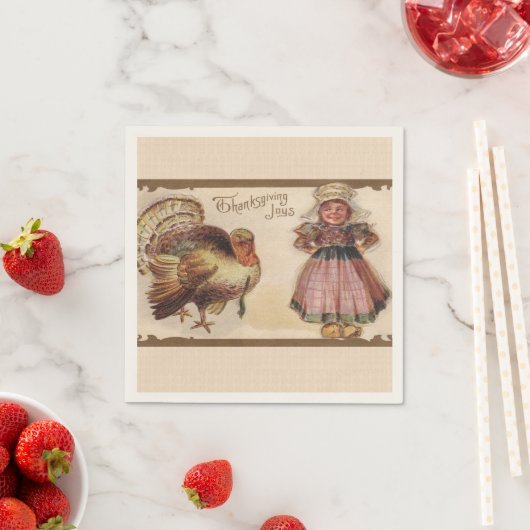 Vintager Erntedank Türkei Serviette (Beispiel)