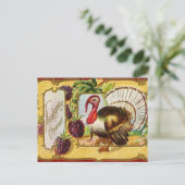 Vintager Erntedank Türkei und BlackBerry Feiertagspostkarte (Stehend Vorderseite)