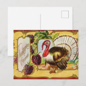 Vintager Erntedank Türkei und BlackBerry Feiertagspostkarte (Vorne/Hinten)