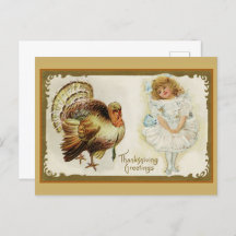 Vintager Erntedank Türkei und Klein Mädchen