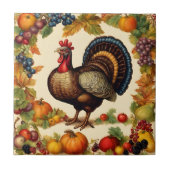 Vintager Erntedank Türkei und Obsternte Fliese (Vorderseite)