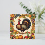 Vintager Erntedank Türkei und Obsternte Karte (Stehend Vorderseite)