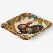 Vintager Erntedank Türkei und Obsternte Pappteller (Gewinkelt)