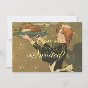 Vintager Erntedank Viktorianisch Türkei Einladung