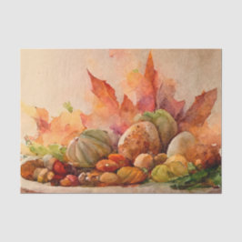 Vintager Erntedank Wasserfarbe Herbst Seidenpapier