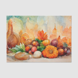 Vintager Erntedank Wasserfarbe Herbsternte Seidenpapier