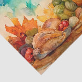 Vintager Erntedank Wasserfarbe Türkei Pumpkin Seidenpapier (Ausschnitt)