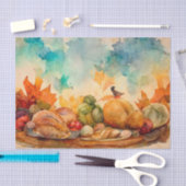 Vintager Erntedank Wasserfarbe Türkei Pumpkin Seidenpapier (Handwerk)