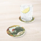 Vintager Erntedank, wilde Truthühner Herbstfarben Untersetzer (Seite)