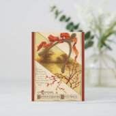 Vintager Erntedank Wishbone mit Ribbon Postkarte (Stehend Vorderseite)