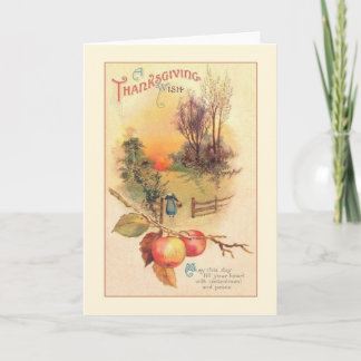 Vintager Erntedank wünscht Grußkarte Feiertagskarte