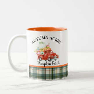 Vintager Erntewagen Personalisierter Kürbis Zweifarbige Tasse