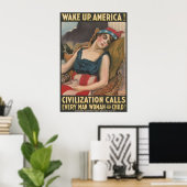 Vintager Erste Weltkrieg Weckte Amerika auf Poster (Heimbüro)