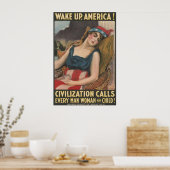Vintager Erste Weltkrieg Weckte Amerika auf Poster (Küche)