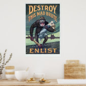 Vintager Erster Weltkrieg: Deutsche Gorilla Propog Poster (Küche)