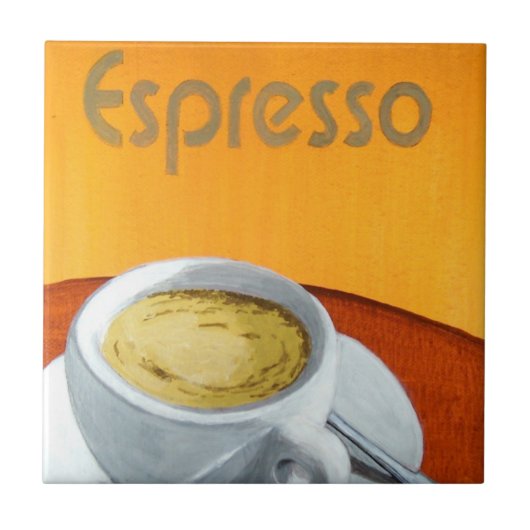 Vintager Espresso-Kaffee Fliese (Vorderseite)